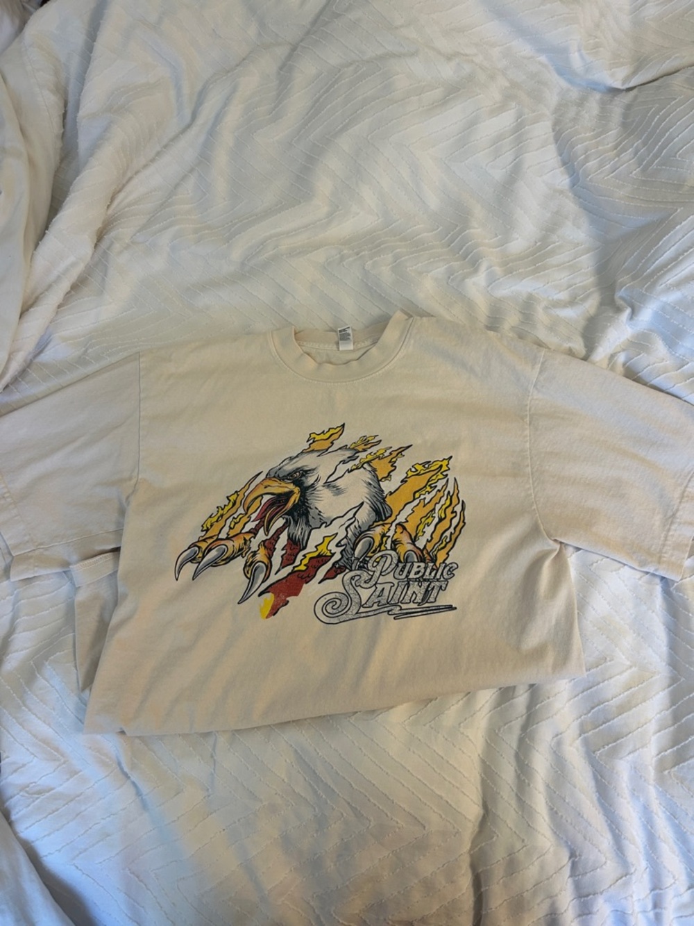 Public Saint Cream Crewneck T-Shirt Vinatge